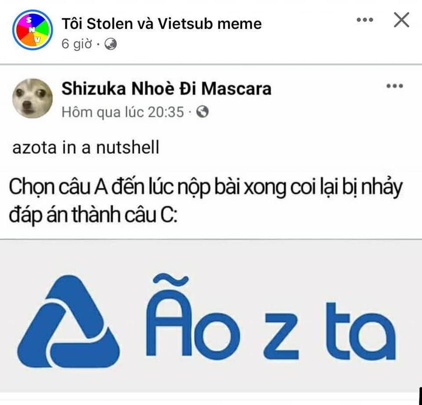 azota in a nutshell: chọn câu A đến lúc nộp bài xong coi lại bị nhảy đáp án thành câu C